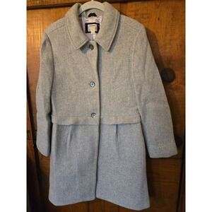 CREWCUTS J Crew Girls Heather Gray Wool Blend Button Front Coat Jacket Size 16